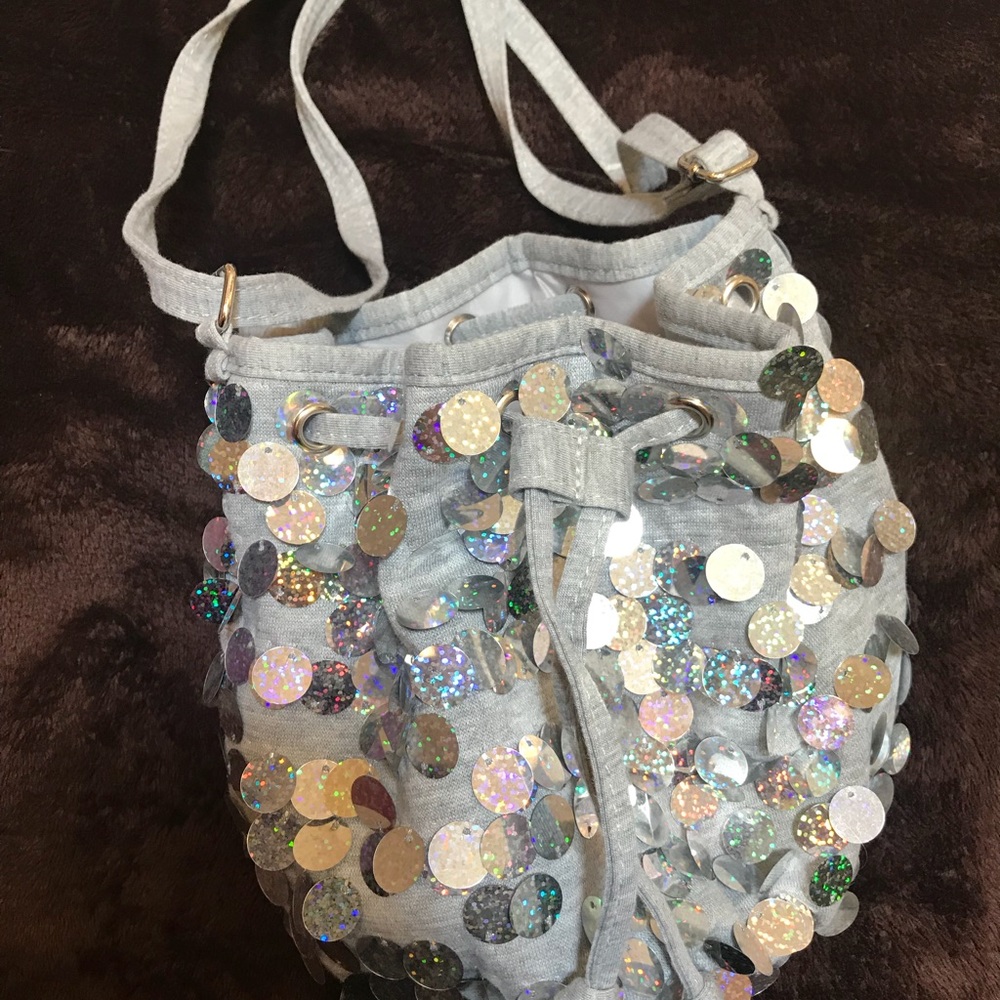 Girls Justice Purse Grey Silver Metallic